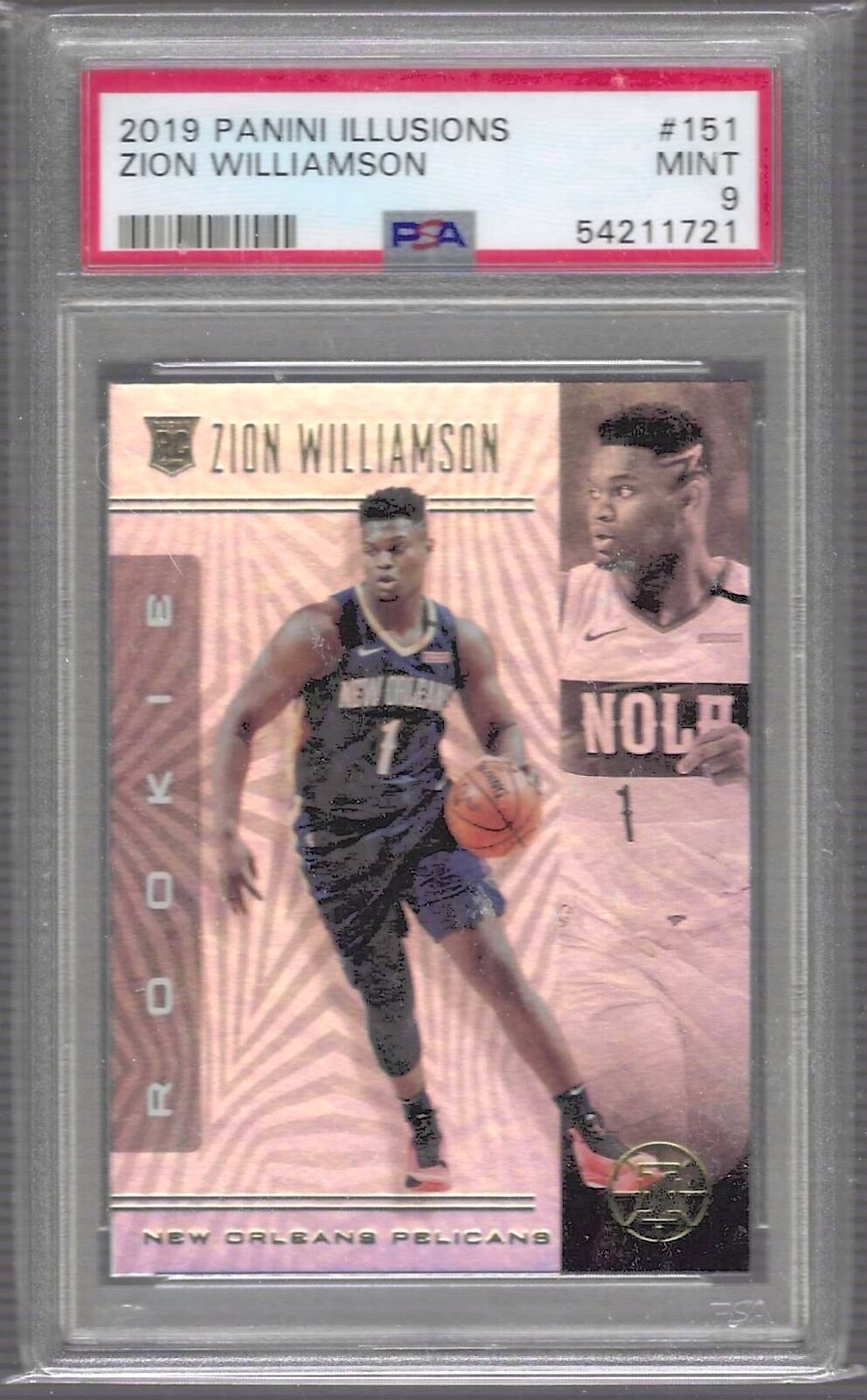 ZION WILLIAMSON 2019 PANINI ILLUSIONS ROOKIE RC PSA 9 MINT