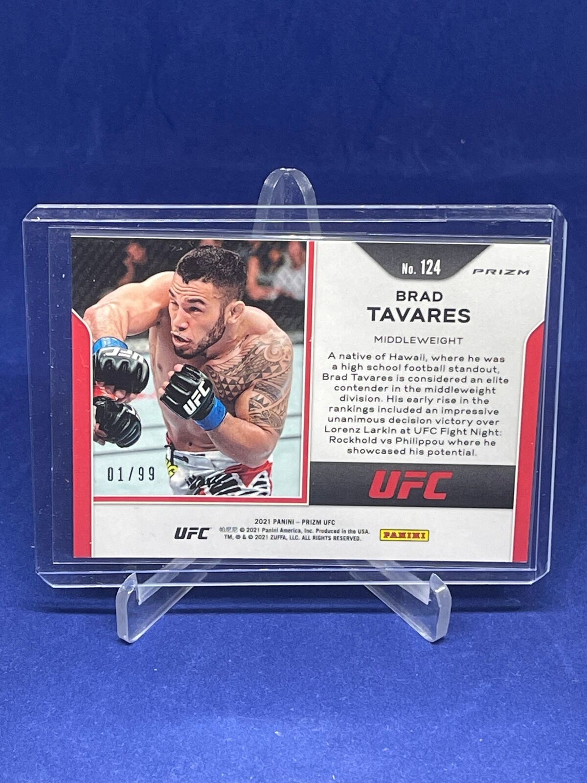 BRAD TAVARES 2021 PANINI PRIZM UFC ORANGE PRIZM #D 1/99