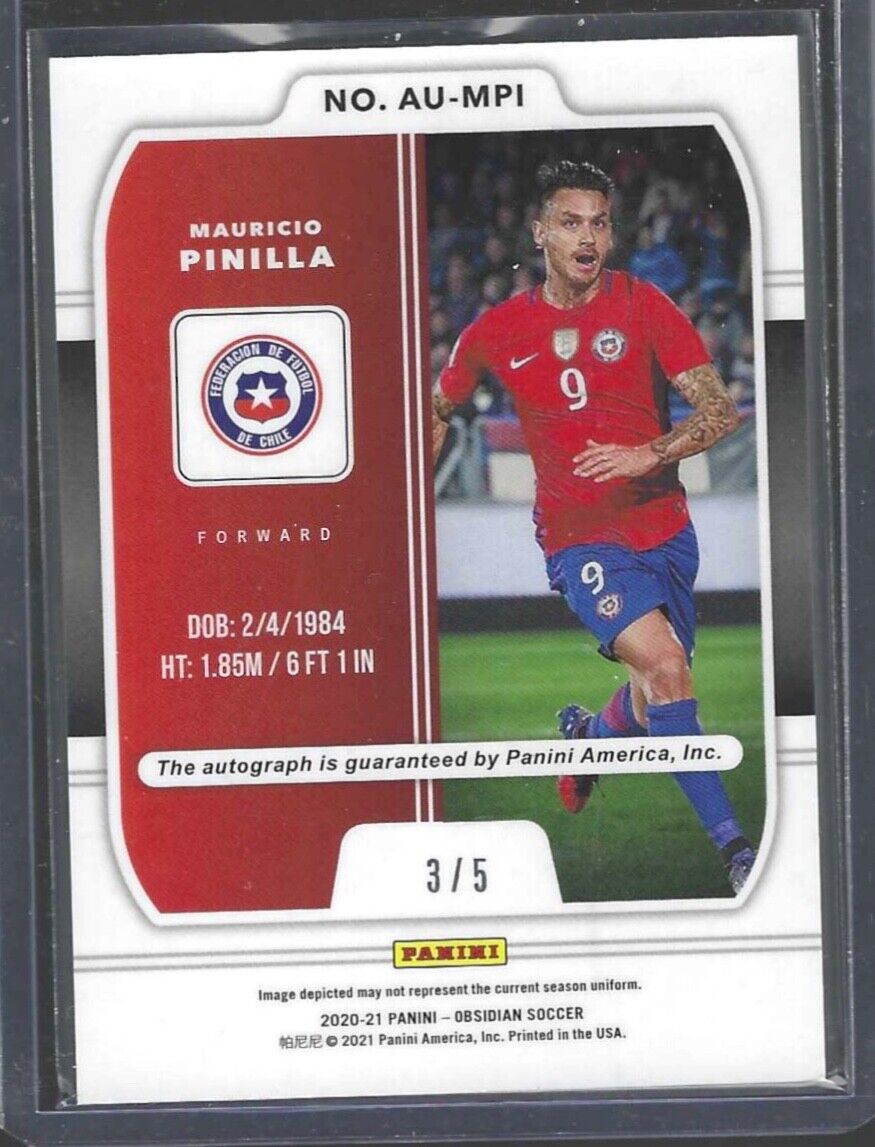 MAURICIO PINILLA 2020-21 PANINI OBSIDIAN AURORA RED ETCH AUTO #D 3/5