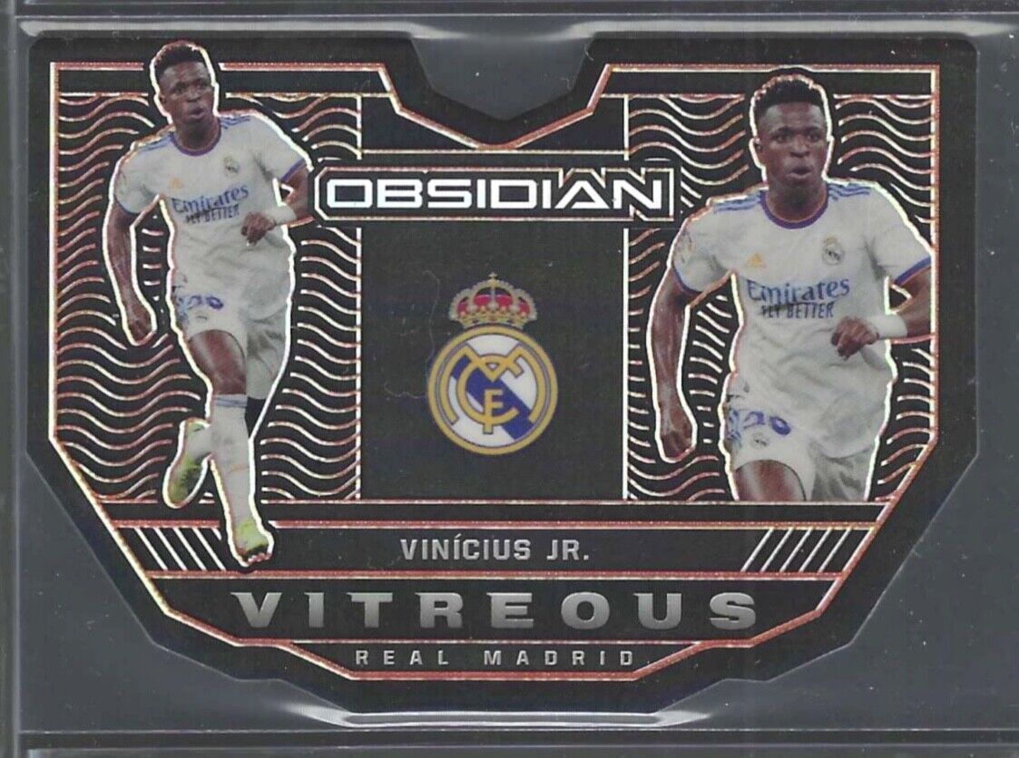 VINICIUS JR 2021-22 PANINI OBSIDIAN ORANGE ETCH PRIZM VITREOUS DIE CUT #D 28/30