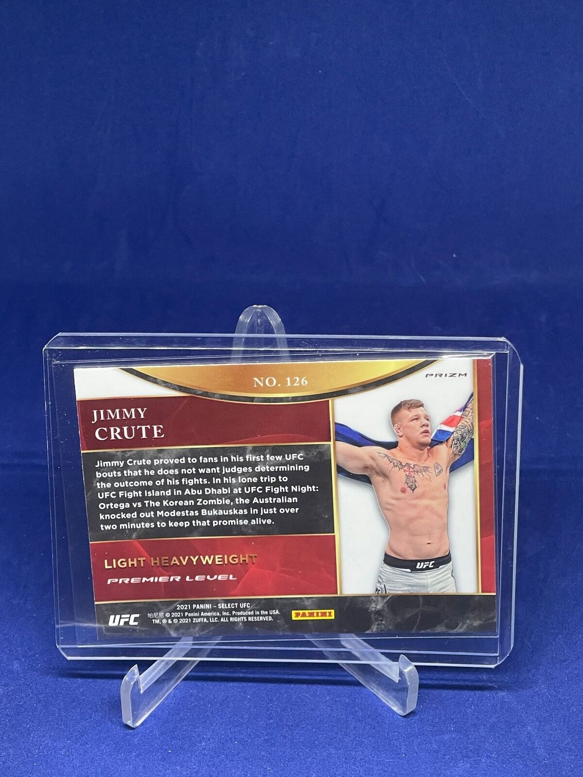 JIMMY CRUTE 2021 PANINI SELECT UFC PREMIER LEVEL SILVER PRIZM ROOKIE RC #126