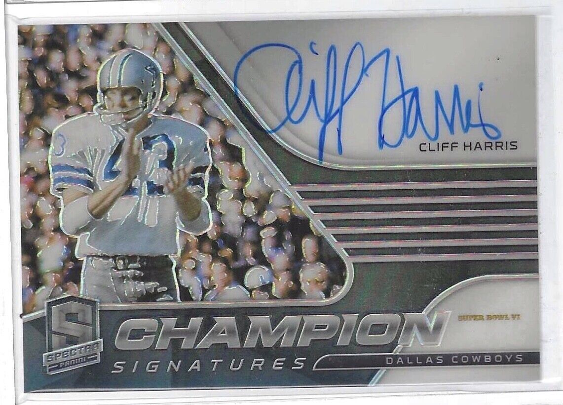 CLIFF HARRIS 2021 PANINI SPECTRA SILVER PRIZM CHAMPION SIGNATURES AUTO #D 87/125