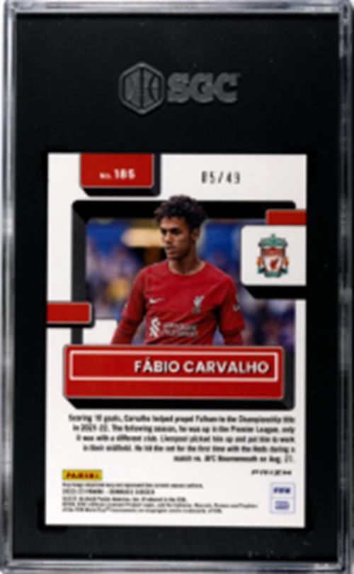 FABIO CARVALHO 2022-23 DONRUSS OPTIC TEAL MOJO PRIZM RATED ROOKIE RC /49 SGC 10