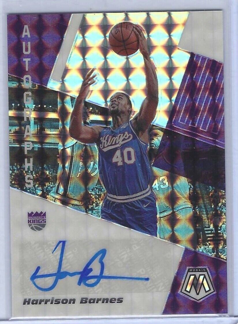 HARRISON BARNES 2019-20 PANINI MOSAIC SILVER PRIZM AUTO #AM-HBN