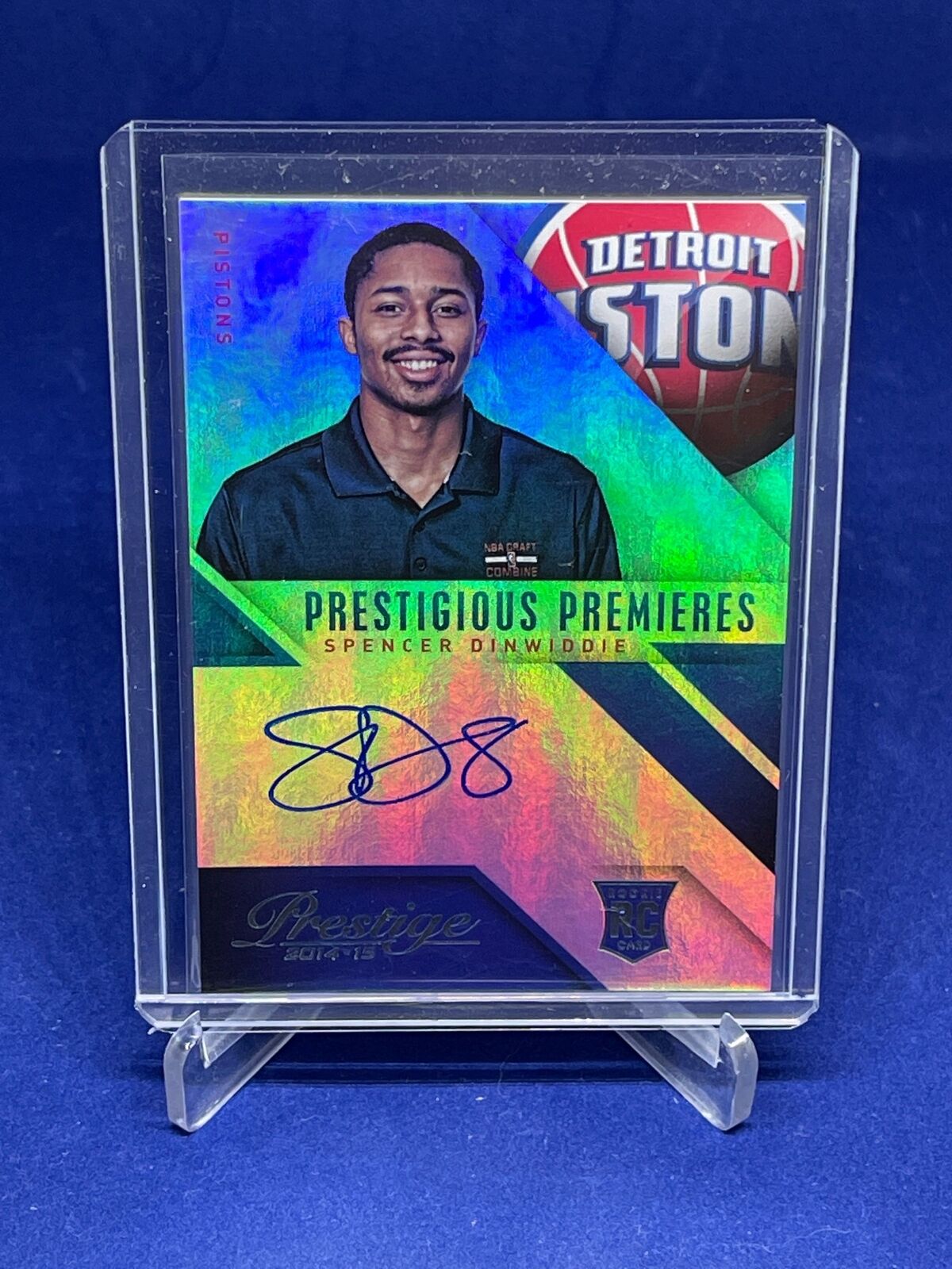 SPENCER DINWIDDIE 2014-15 PANINI PRESTIGE PRESTIGOUS PREMIERES ON CARD AUTO RC