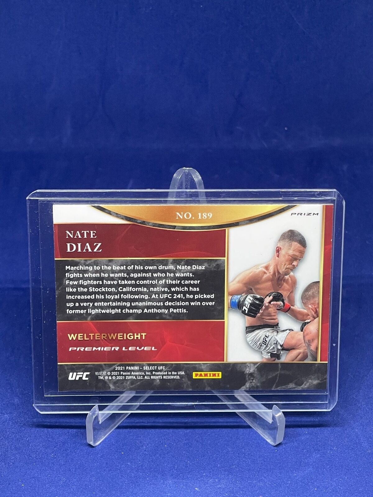 NATE DIAZ 2021 PANINI SELECT UFC PREMIER LEVEL SILVER PRIZM #189