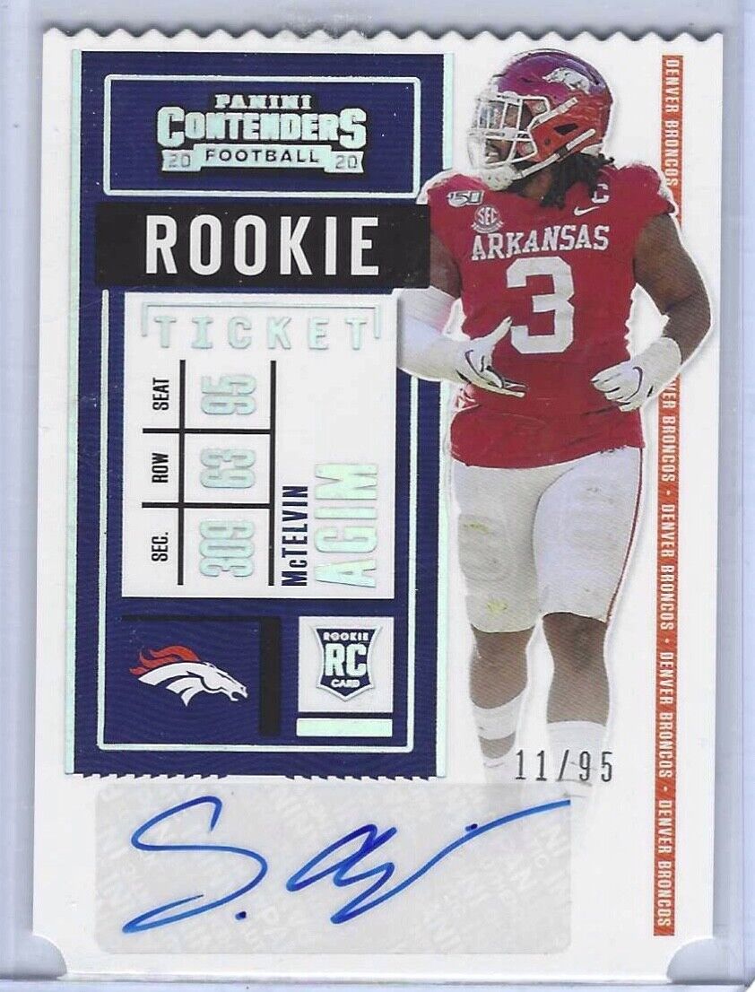 MCTELVIN AGIM 2020 PANINI CONTENDERS DIE CUT ROOKIE TICKET STUB AUTO RC #D 11/95