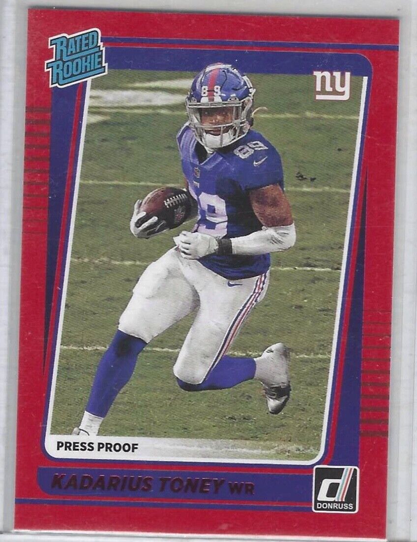 KADARIUS TONEY 2021 PANINI DONRUSS RED PRESS PROOF RATED ROOKIE RC #264