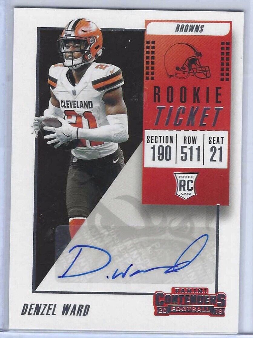 DENZEL WARD 2018 PANINI CONTENDERS ROOKIE TICKET AUTO RC #145