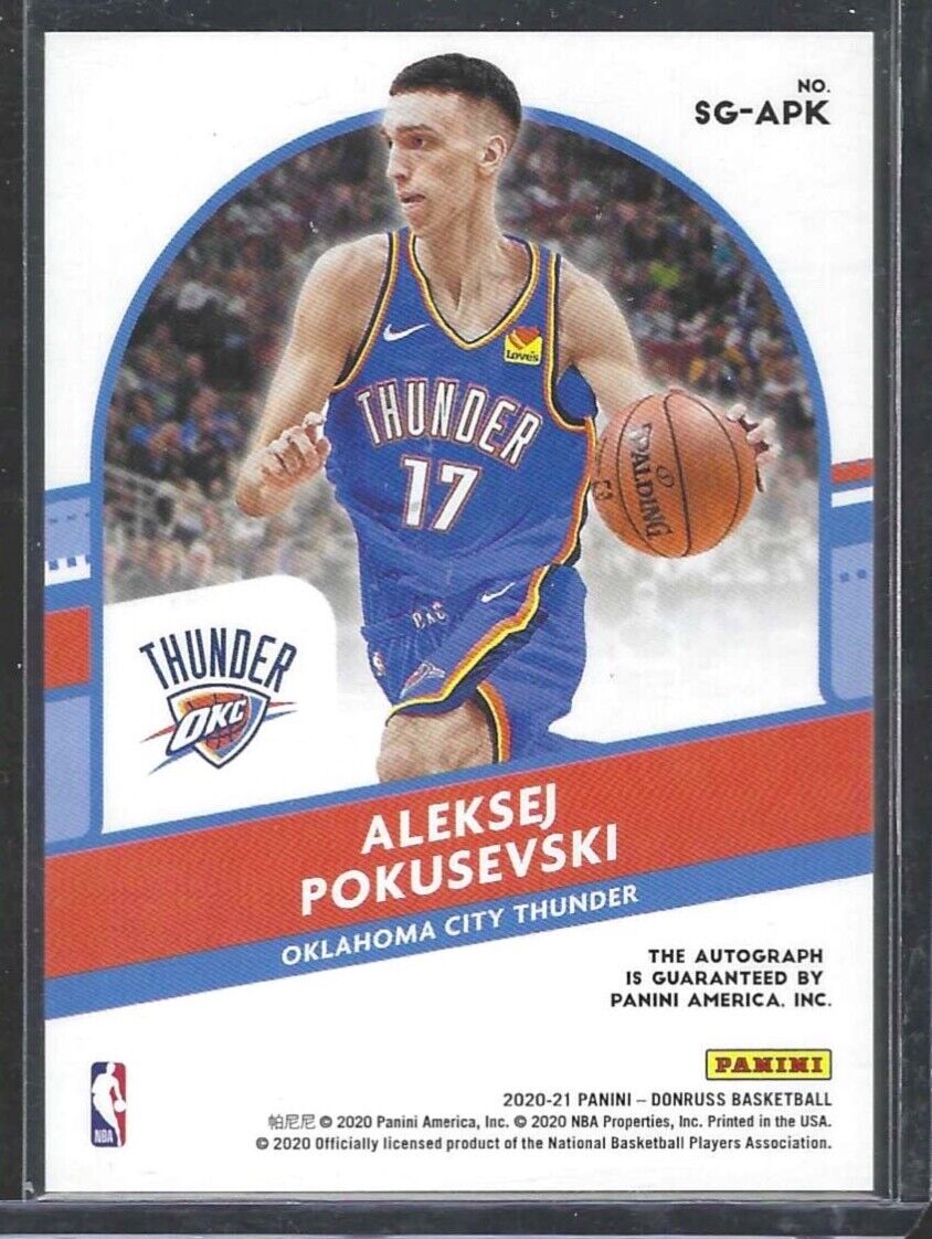 ALEKSEJ POKUSEVSKI 2020-21 PANINI DONRUSS SILVER FOIL ROOKIE AUTO RC #SG-APK