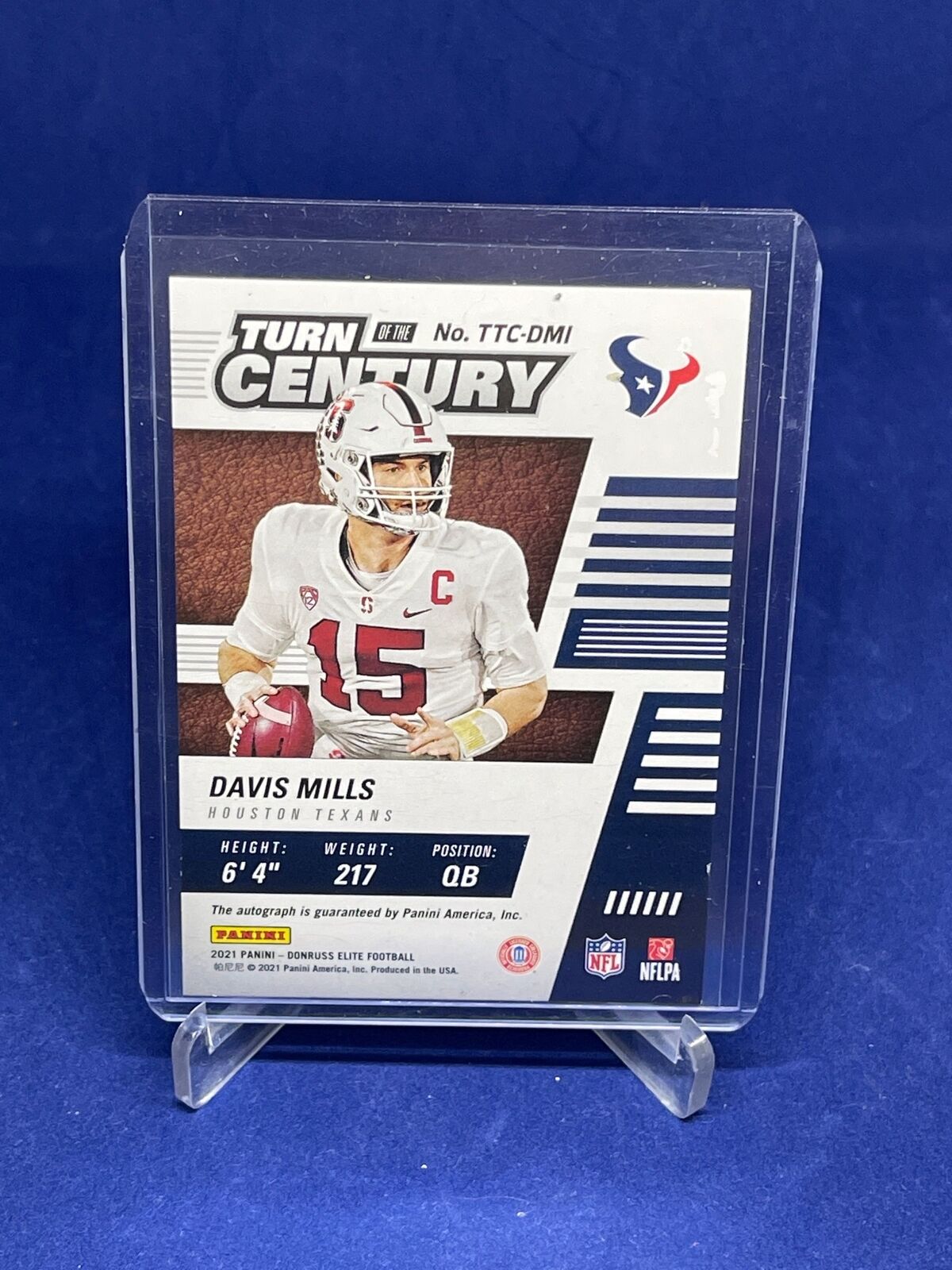 DAVIS MILLS 2021 PANINI DONRUSS ELITE TURN OF THE CENTURY RED AUTO RC #D 71/99