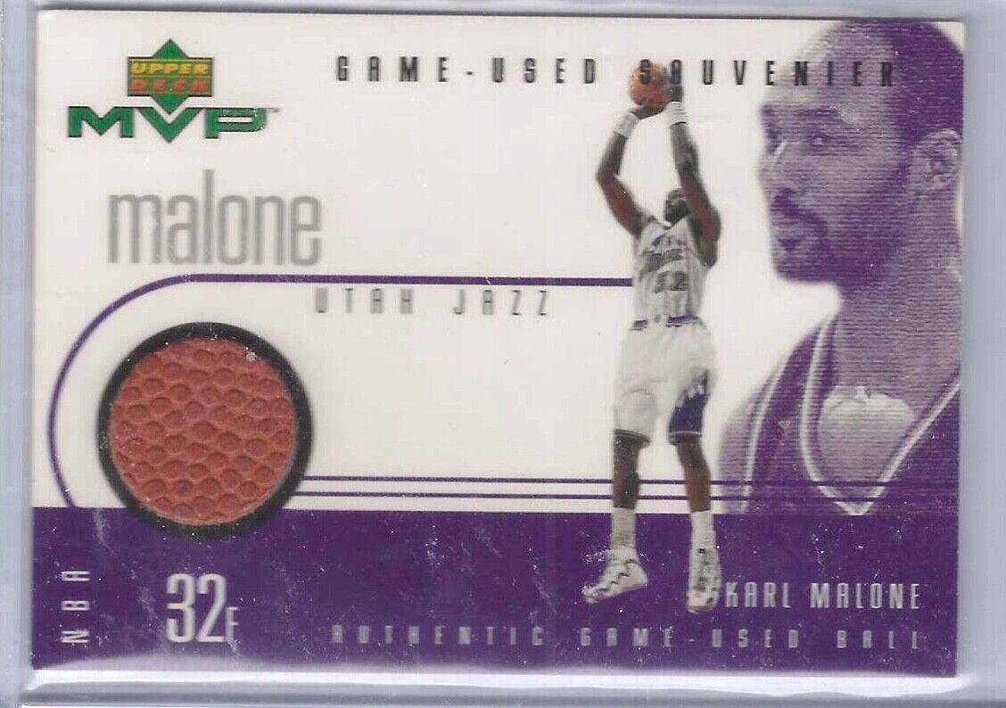 KARL MALONE 99-2000 UPPER DECK MVP GAME USED SOUVENIER BALL PATCH #KM-S