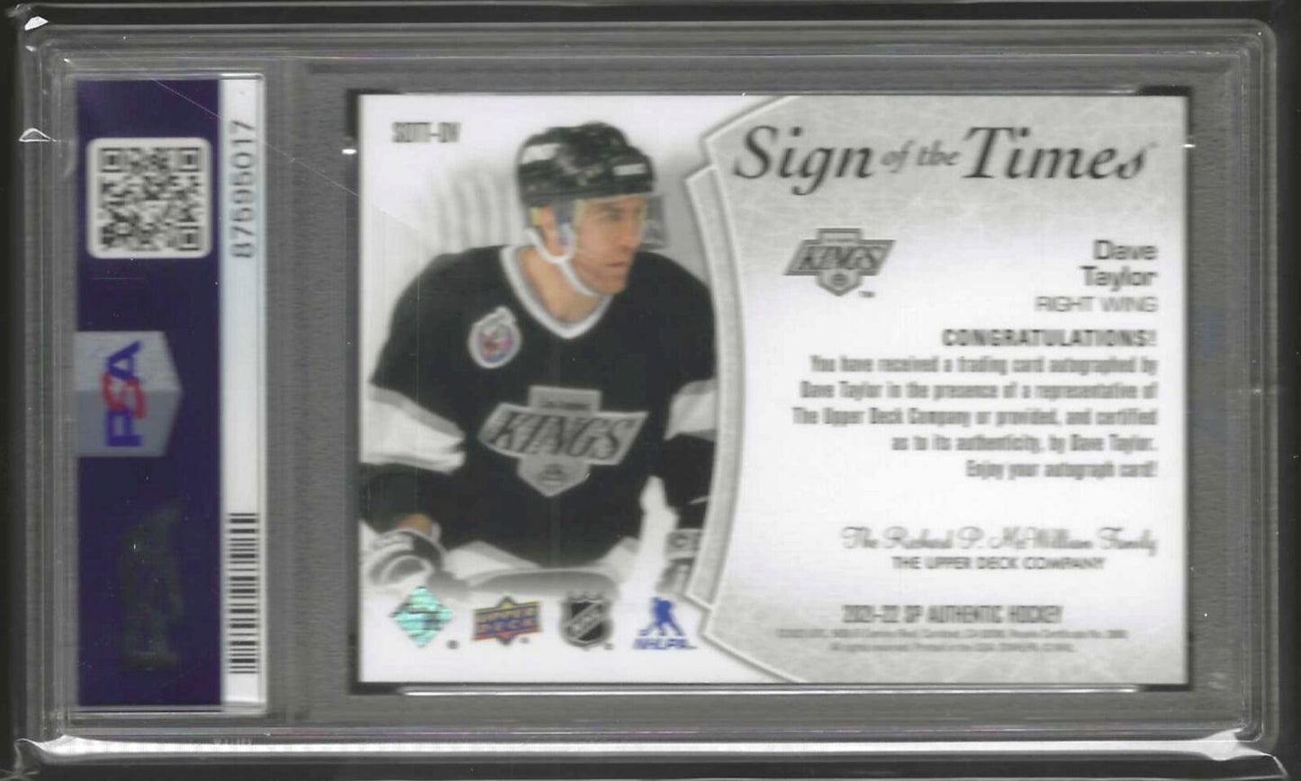 DAVE TAYLOR 2021 SP AUTHENTIC SIGN OF THE TIMES AUTO PSA 10 GEM MINT POP 1/1