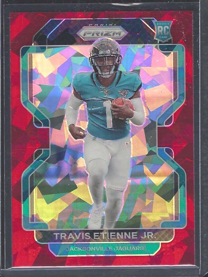 TRAVIS ETIENNE JR 2021 PANINI PRIZM RED CRACKED ICE PRIZM ROOKIE RC #344