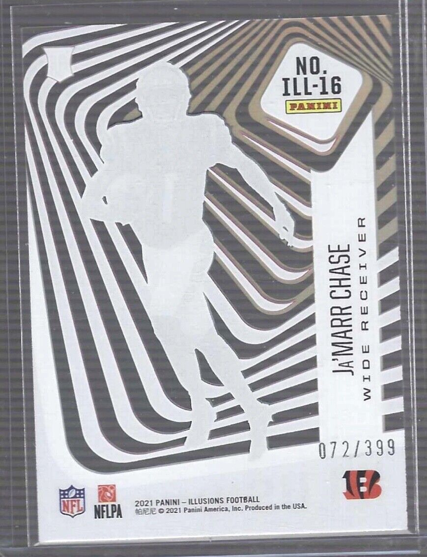 JA'MARR CHASE 2021 PANINI ILLUSIONS ILLUSIONISTS RED ROOKIE RC #D 72/399
