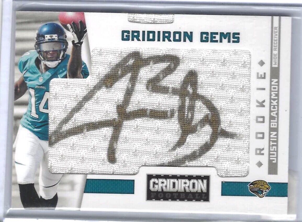 JUSTIN BLACKMON 2012 GRIDIRON GEMS PULLOUT GOLD JUMBO JERSEY AUTO RC #D 2/199