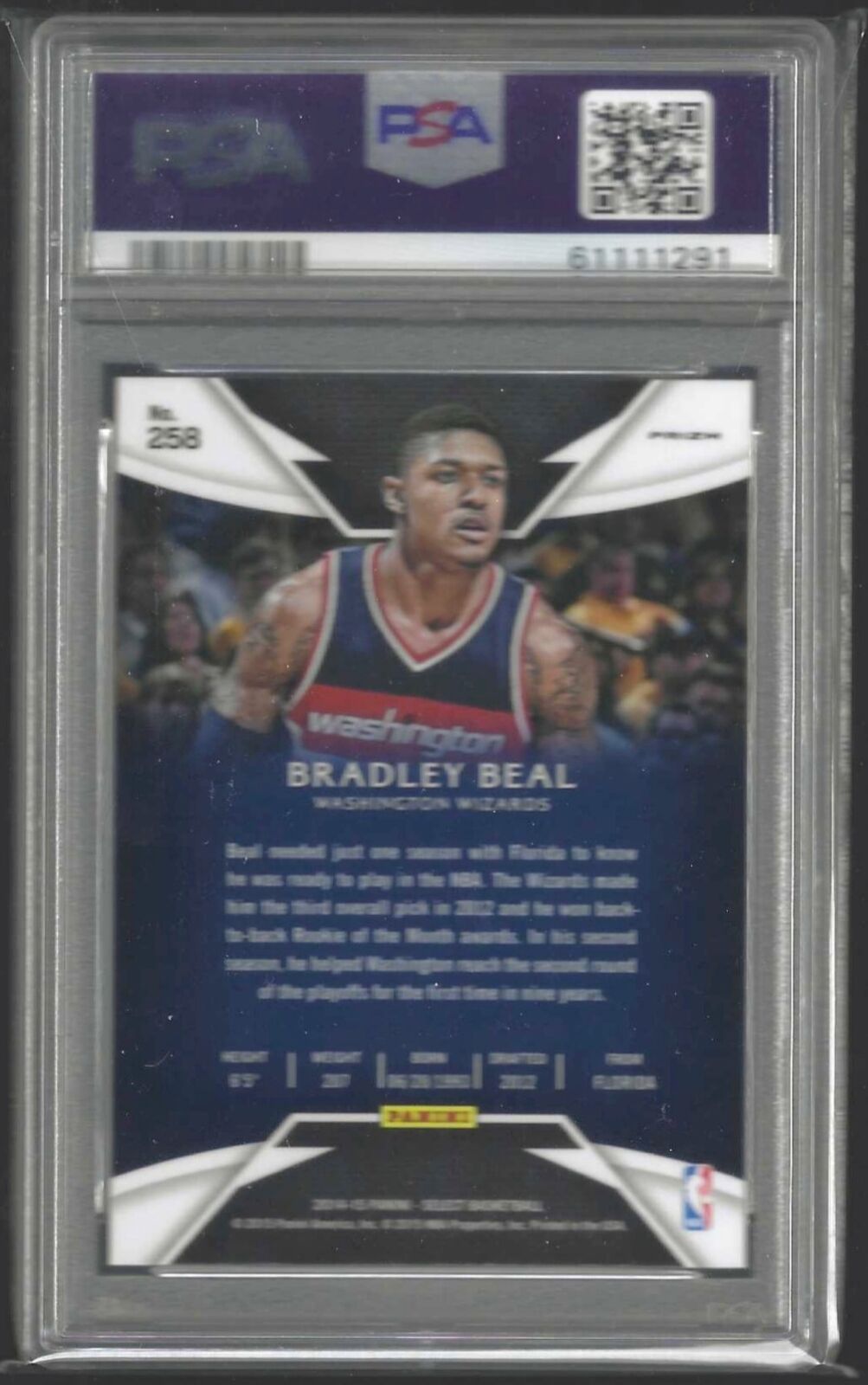 BRADLEY BEAL 2014-15 PANINI SELECT PURPLE & WHITE COURTSIDE PRIZM PSA 10 POP 4