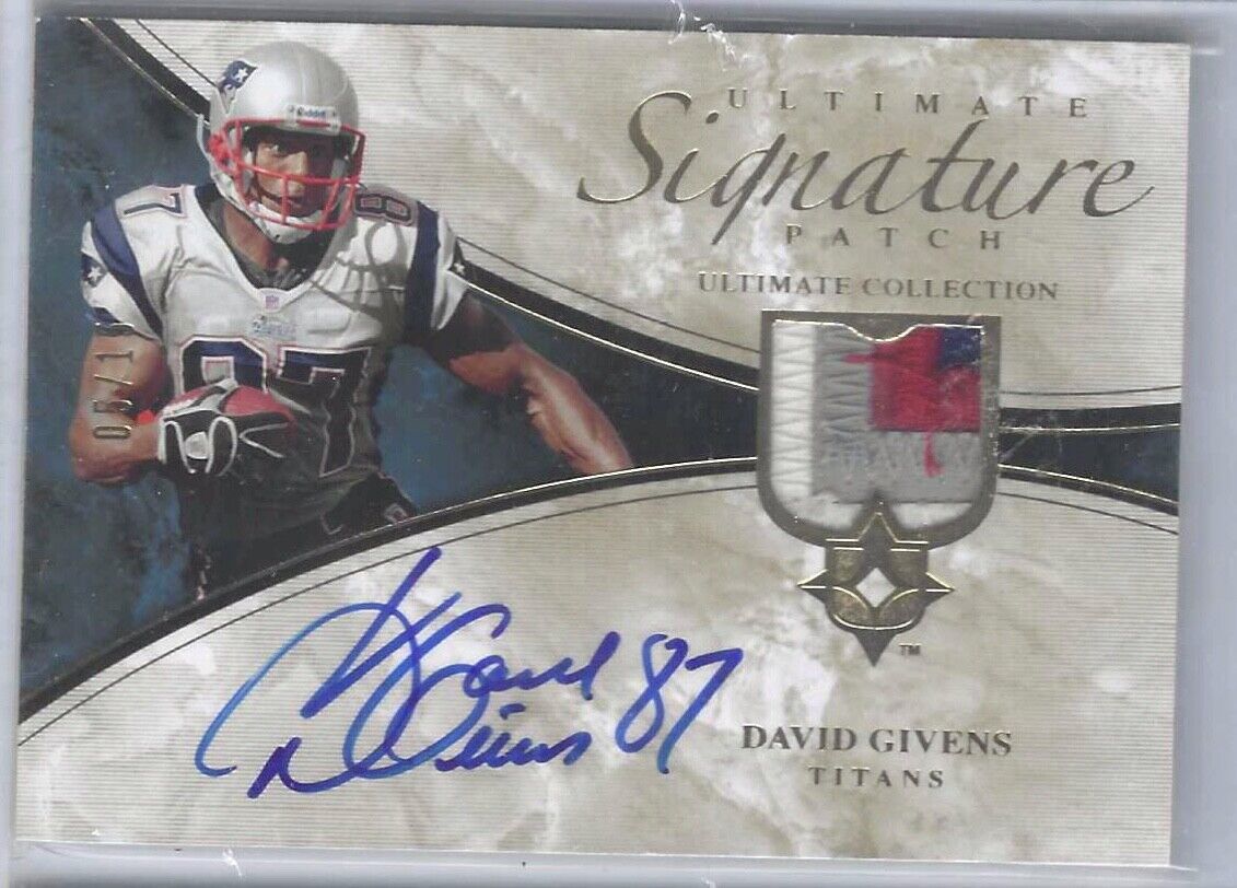 DAVID GIVENS 2006 UPPER DECK ULTIMATE SIGNATURES GOLD PATCH AUTO #D 05/15