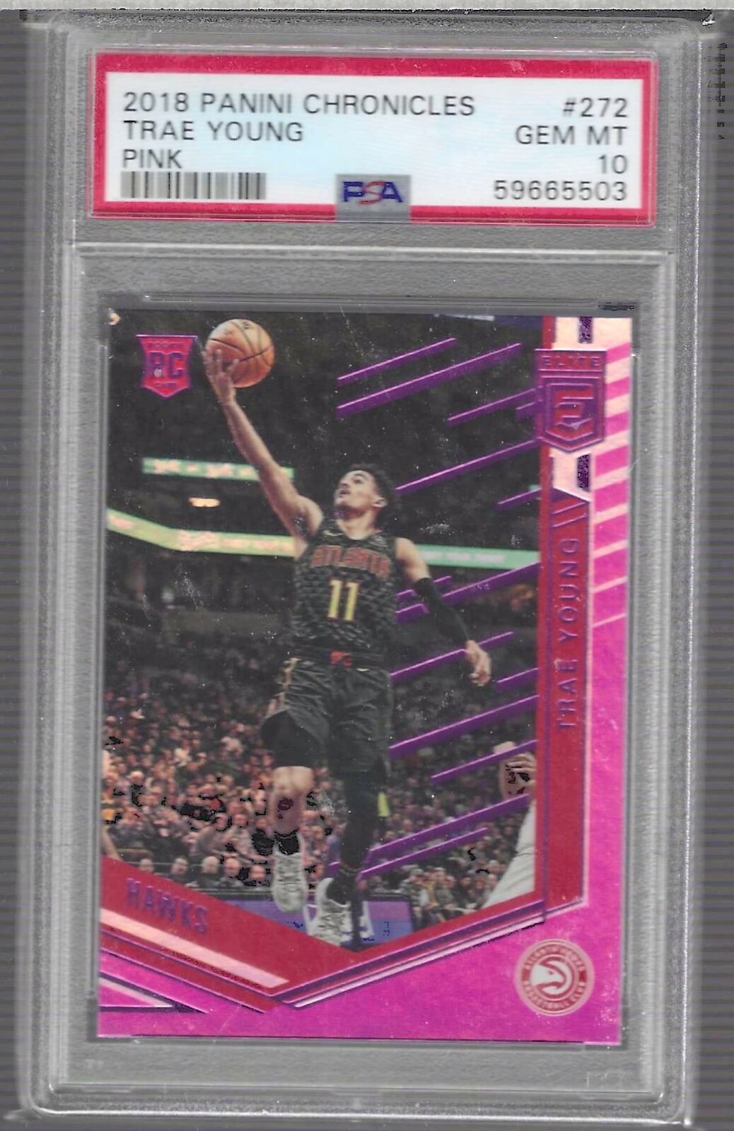 TRAE YOUNG 2018 PANINI CHRONICLES PINK ELITE UPDATE ROOKIE RC PSA 10 GEM MINT