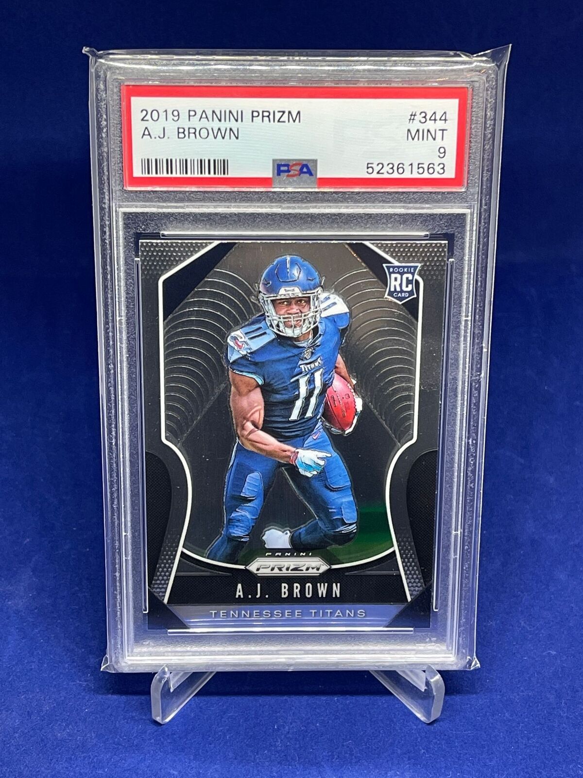 AJ BROWN 2019 PANINI PRIZM ROOKIE RC #344 PSA 9 MINT