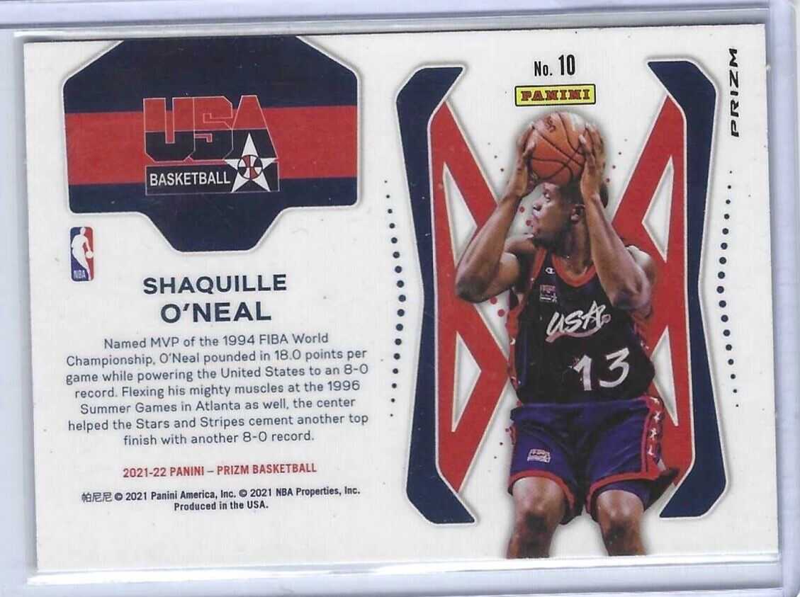 SHAQUILLE O'NEAL 2021-22 PANINI PRIZM USA BASKETBALL SILVER PRIZM SSP #10