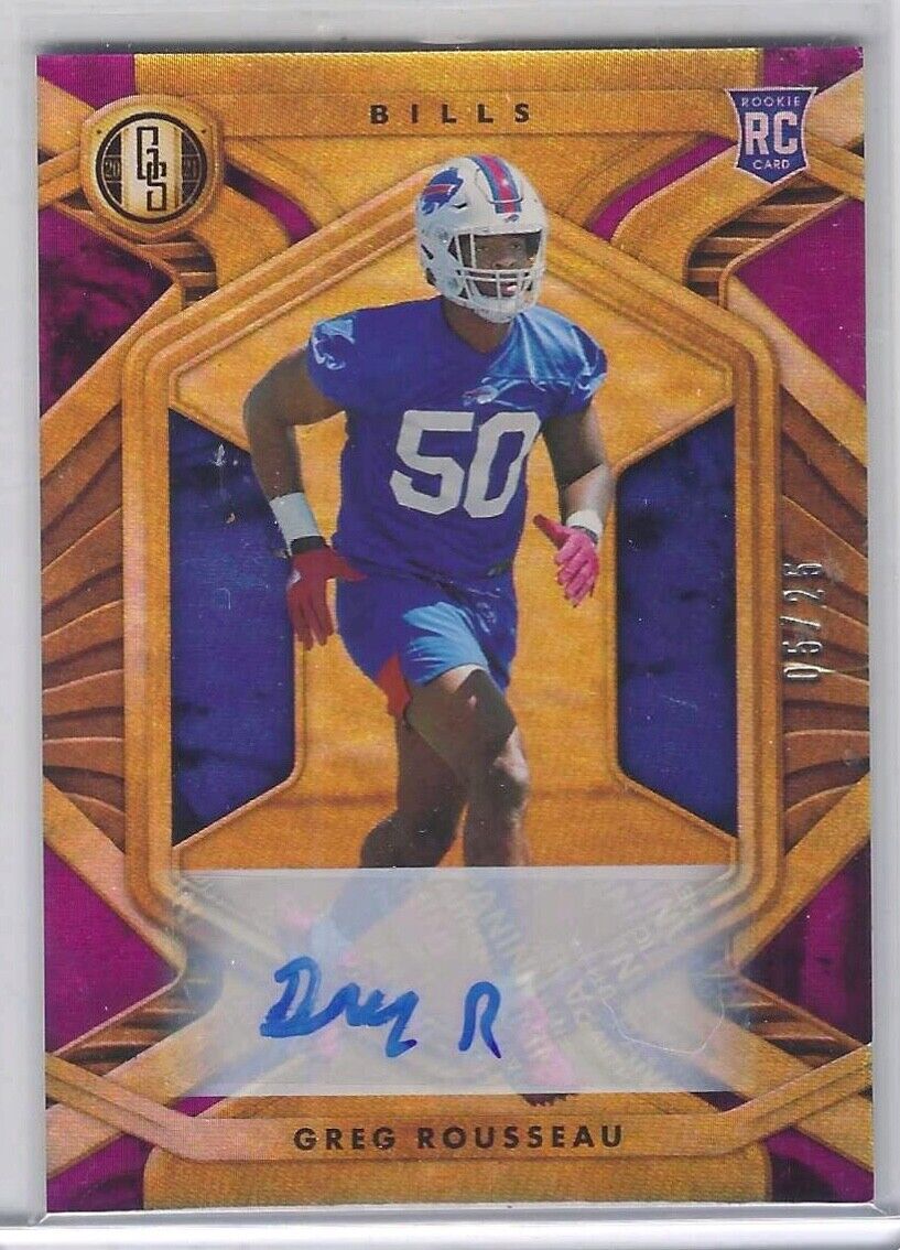 GREG ROUSSEAU 2021 PANINI GOLD STANDARD PURPLE ROOKIE AUTO RC #D 05/25