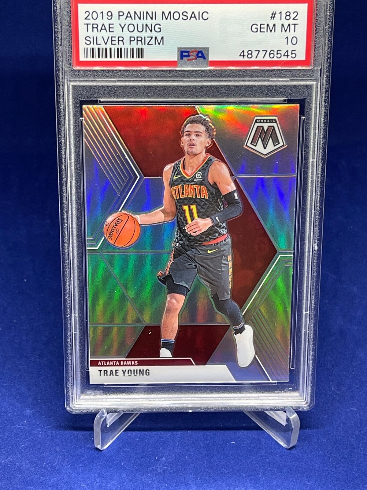 TRAE YOUNG 2019-20 PANINI MOSAIC SILVER PRIZM #182 PSA 10 GEM MINT