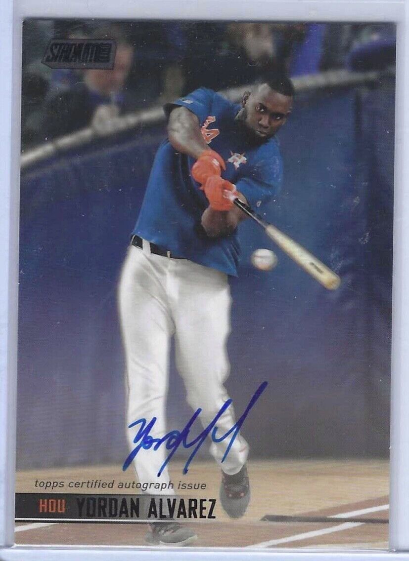 YORDAN ALVAREZ 2021 TOPPS STADIUM CLUB BLACK ON CARD AUTO #D 02/25