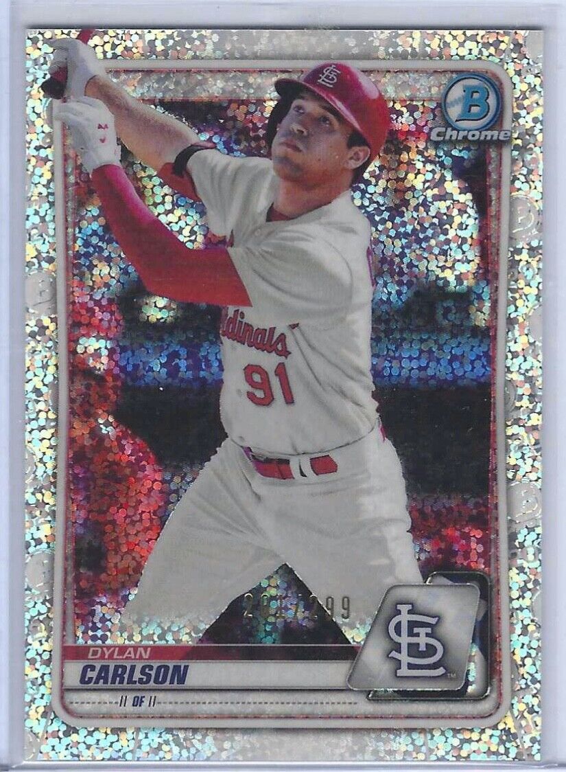 DYLAN CARLSON 2020 BOWMAN CHROME SPARKLE SPECKLE REFRACTOR PROSPECT #D 201/299