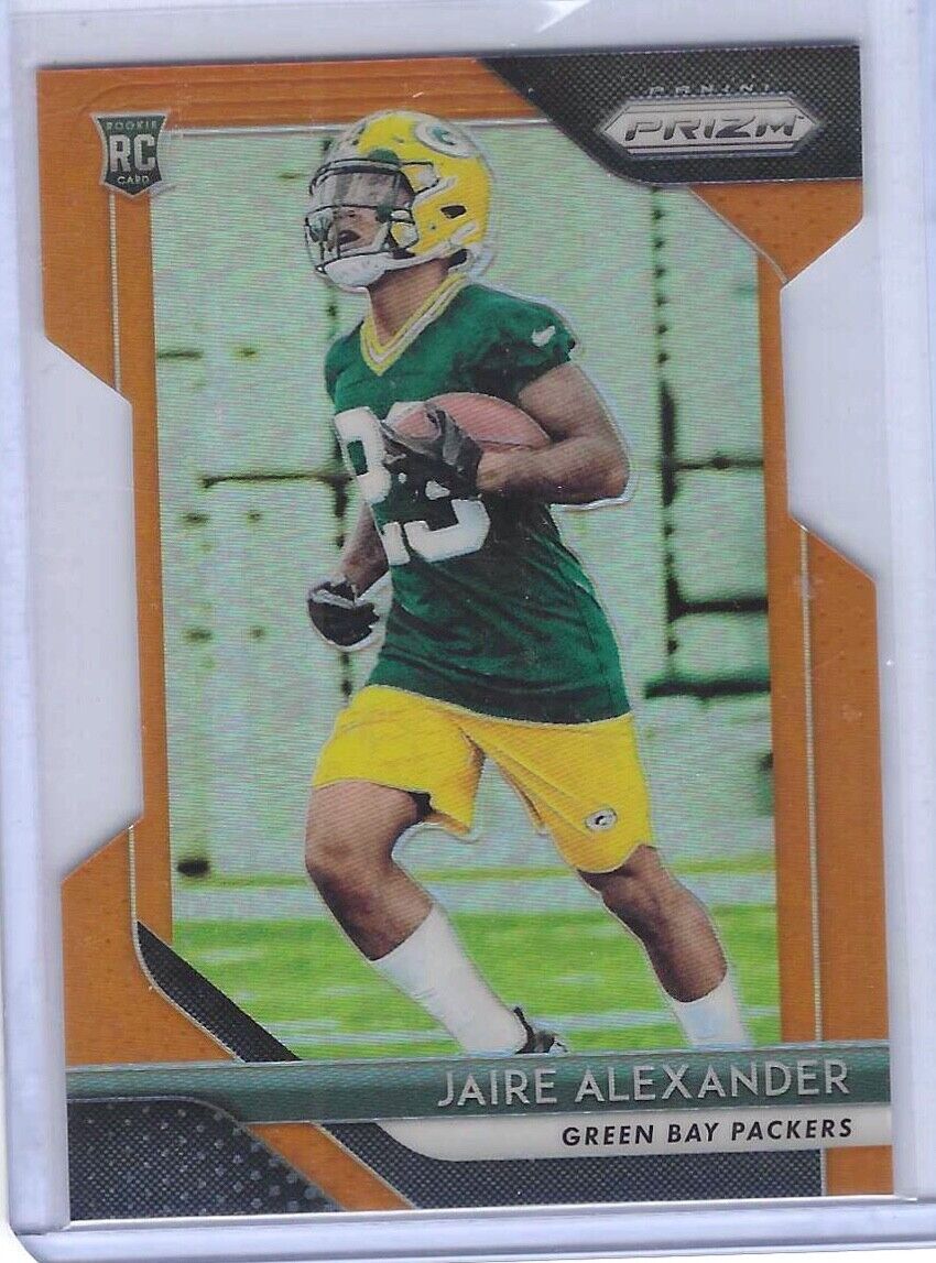 JAIRE ALEXANDER 2018 PANINI PRIZM ORANGE PRIZM DIE CUT ROOKIE RC #D 028/149