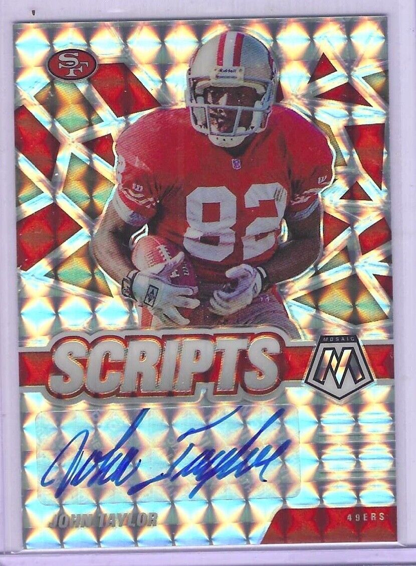 JOHN TAYLOR 2021 PANINI MOSAIC SILVER MOSAIC PRIZM SCRIPTS AUTO #S-JT