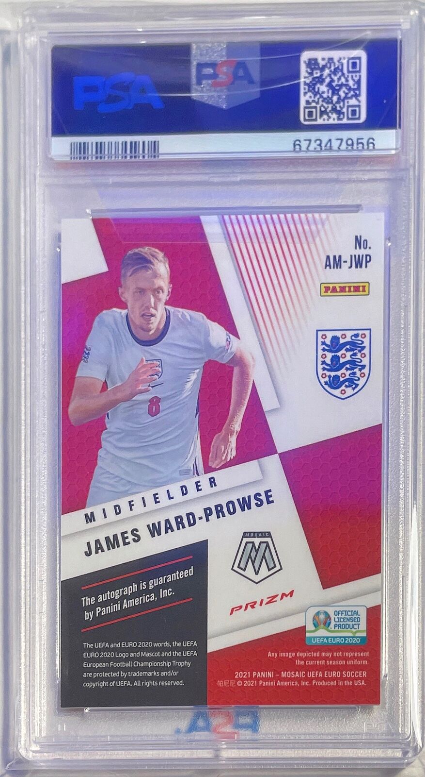 JAMES WARD PROWSE 2020-21 MOSAIC UEFA EURO AUTO CIRCLES PSA 10 GEM MINT POP 1/1