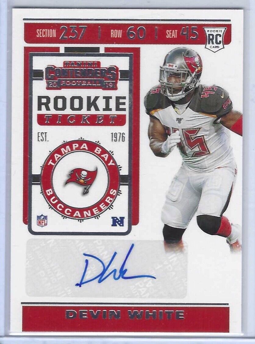 DEVIN WHITE 2019 PANINI CONTENDERS ROOKIE TICKET AUTO RC #277