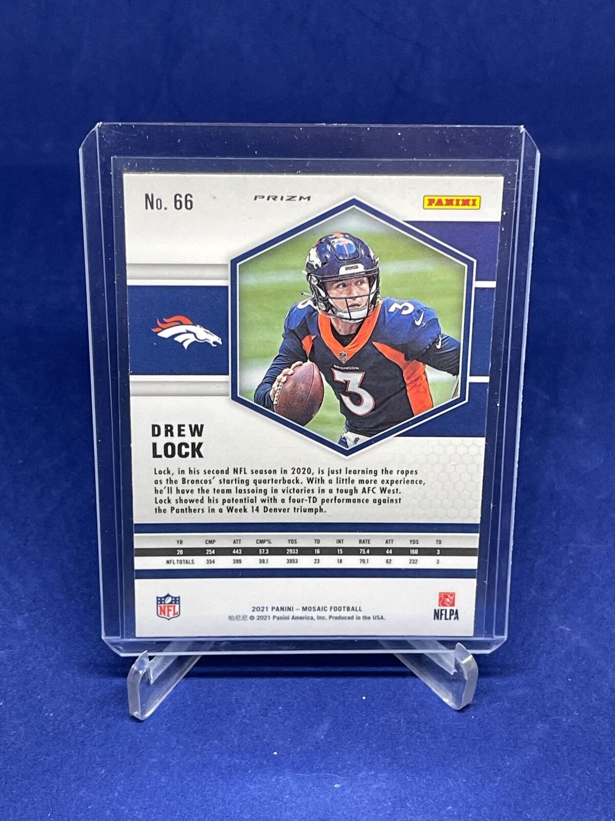 DREW LOCK 2021 PANINI MOSAIC GENESIS PRIZM SP #66