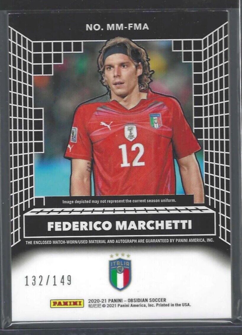 FEDERICO MARCHETTI 2020-21 PANINI OBSIDIAN MATRIX SILVER ETCH PATCH AUTO #D /149