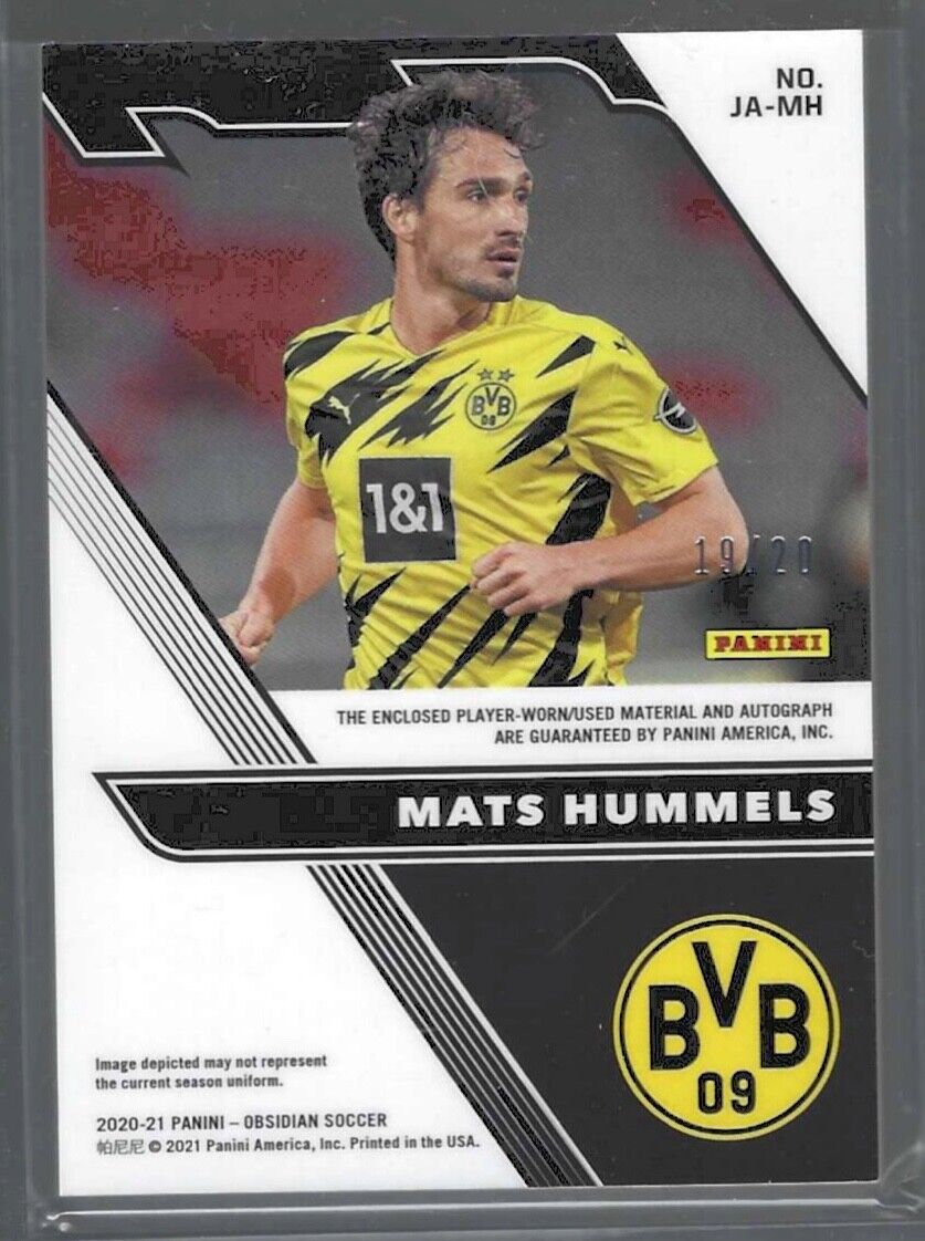 MATS HUMMELS 2020-21 PANINI OBSIDIAN SILVER ETCH PATCH AUTO #D 19/20