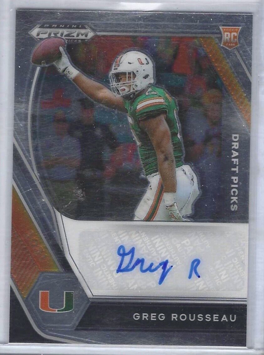 GREG ROUSSEAU 2021 PANINI PRIZM DRAFT PICKS ROOKIE AUTO RC #DPA-GRO