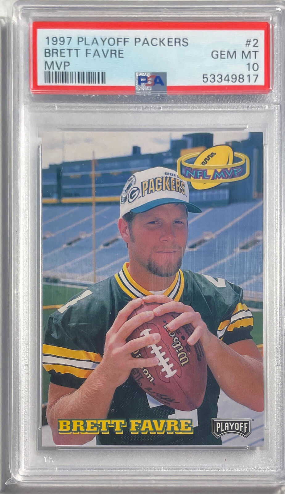 BRETT FAVRE 1997 PLAYOFF PACKERS MVP #2 PSA 10 GEM MINT POP 5
