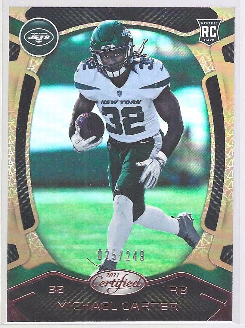 MICHAEL CARTER 2021 PANINI CERTIFIED BRONZE FOIL ROOKIE RC #D 025/249