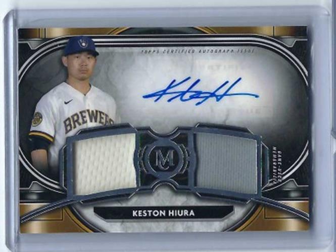 KESTON HIURA 2021 TOPPS MUSEUM COLLECTION DUAL JERSEY AUTO #D 190/271