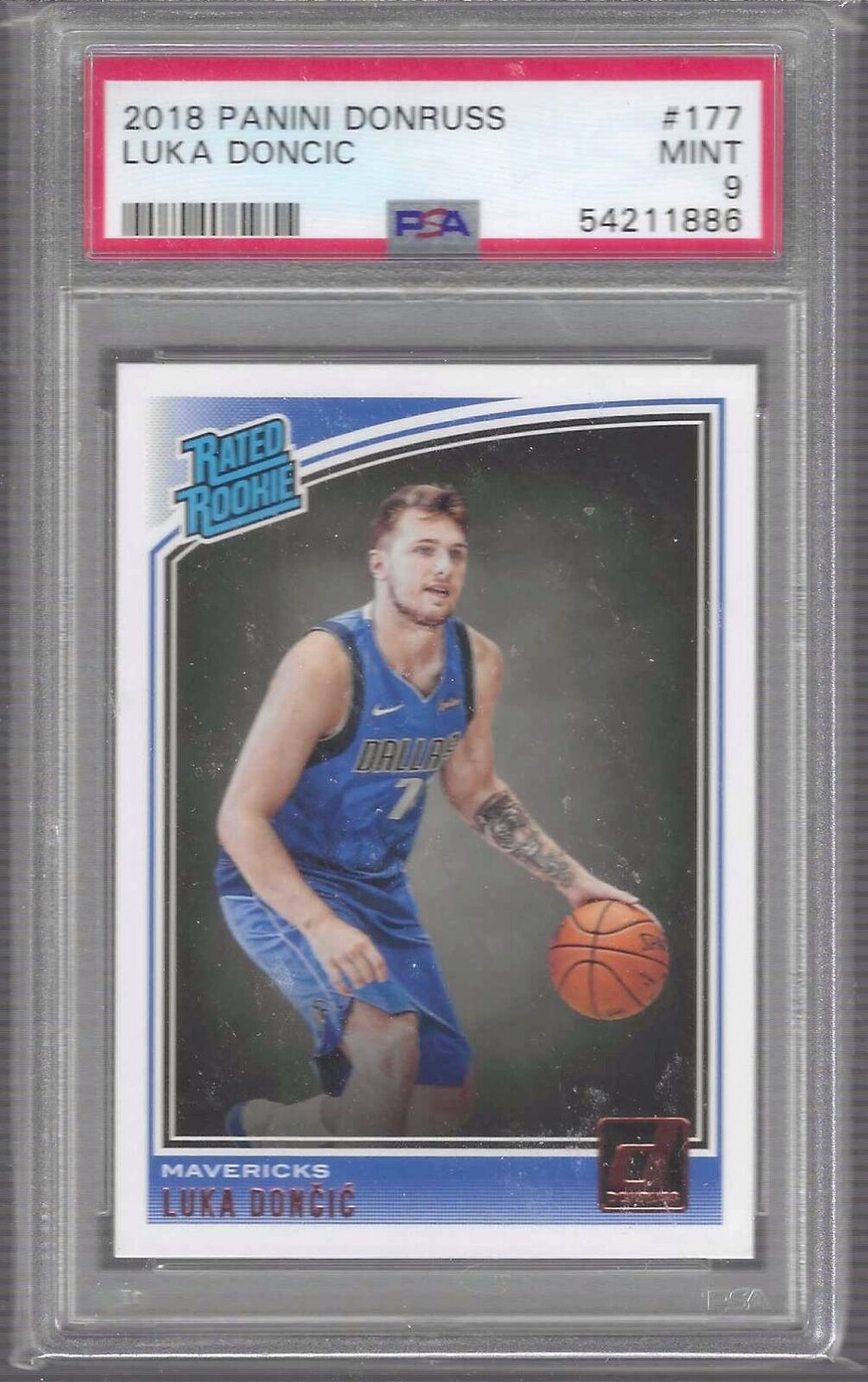 LUKA DONCIC 2018 PANINI DONRUSS RATED ROOKIE RC PSA 9 MINT