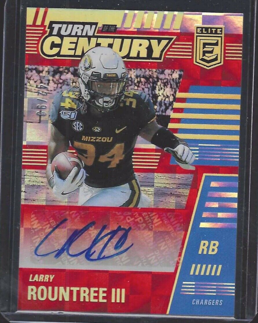 LARRY ROUNTREE 2021 PANINI DONRUSS ELITE TURN OF THE CENTURY RED AUTO RC #D /99
