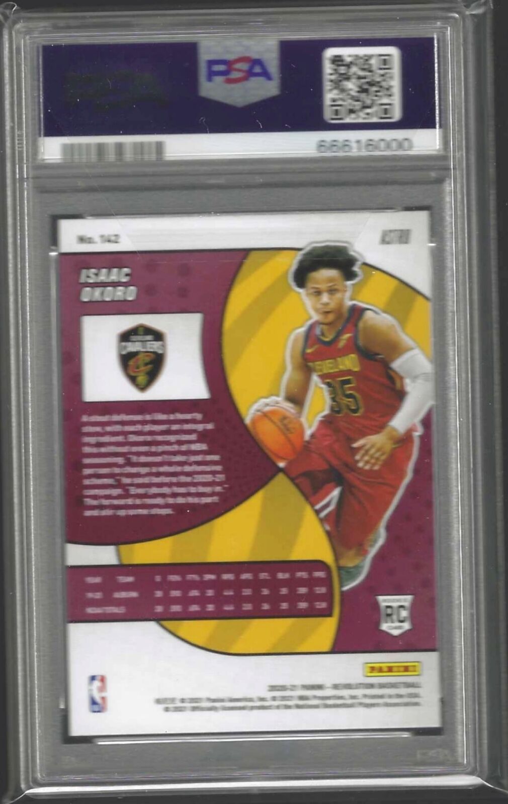 ISAAC OKORO 2020-21 PANINI REVOLUTION ASTRO ROOKIE RC #142 PSA 10 GEM POP 1/1