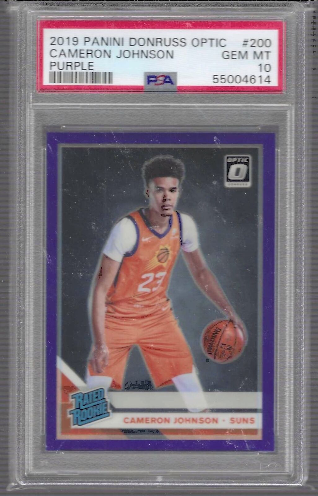 CAMERON JOHNSON 2019 DONRUSS OPTIC PURPLE HOLO RATED ROOKIE RC PSA 10 GEM MINT