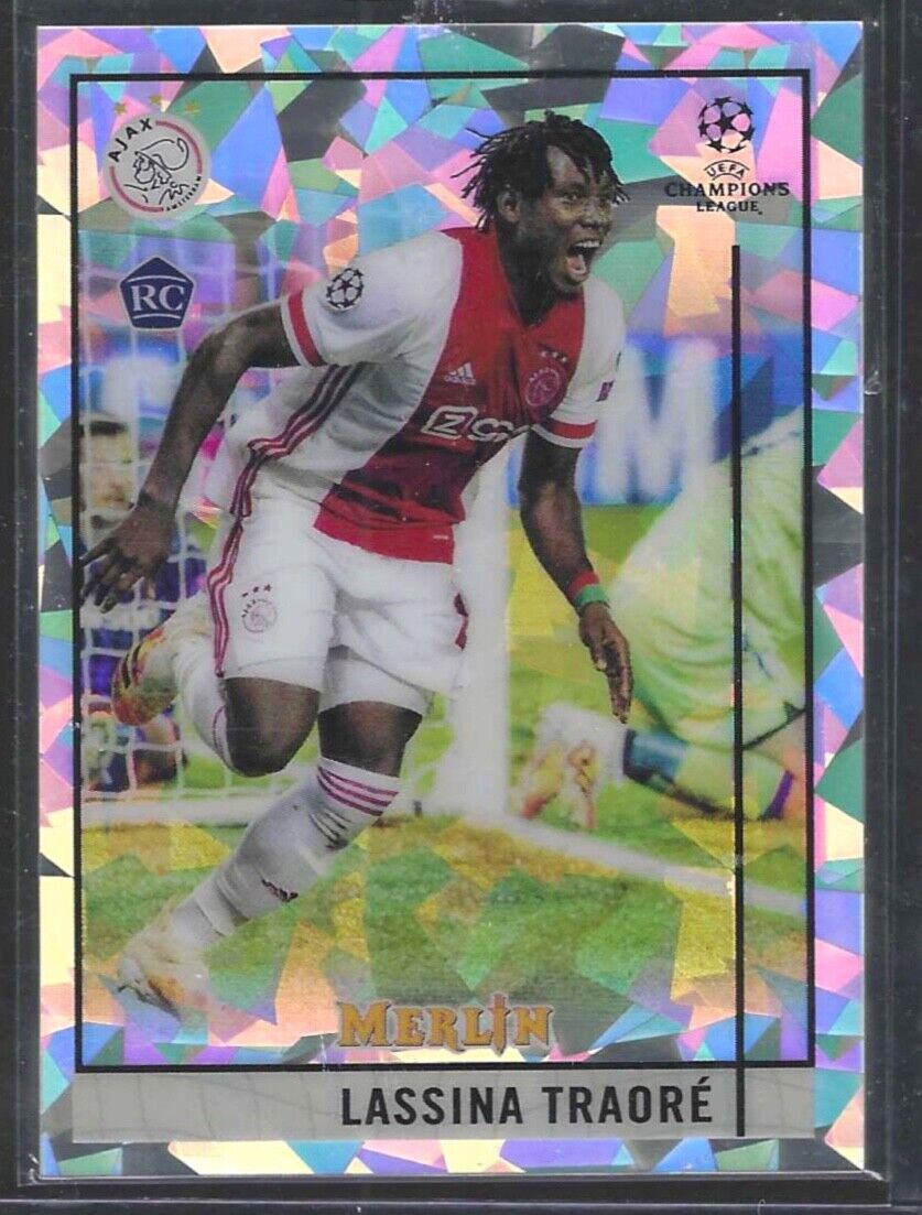 LASSINA TRAORE 2020-21 TOPPS MERLIN UEFA ATOMIC REFRACTOR ROOKIE RC #D 079/250