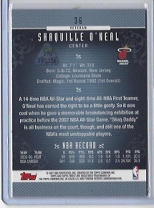 SHAQUILLE O'NEAL 2007-08 TOPPS FINEST MAGENTA PRINTING PLATE #D 1/1