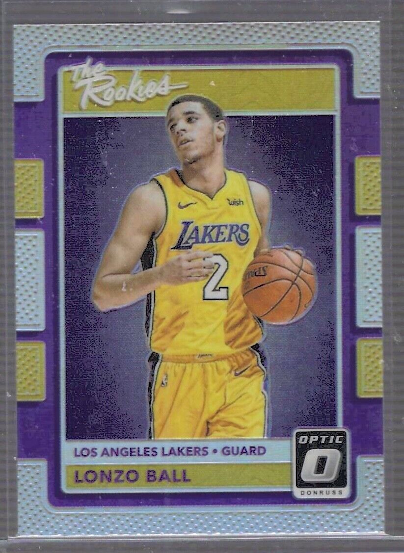 LONZO BALL 2017-18 PANINI DONRUSS OPTIC SILVER HOLO PRIZM THE ROOKIES RC #2