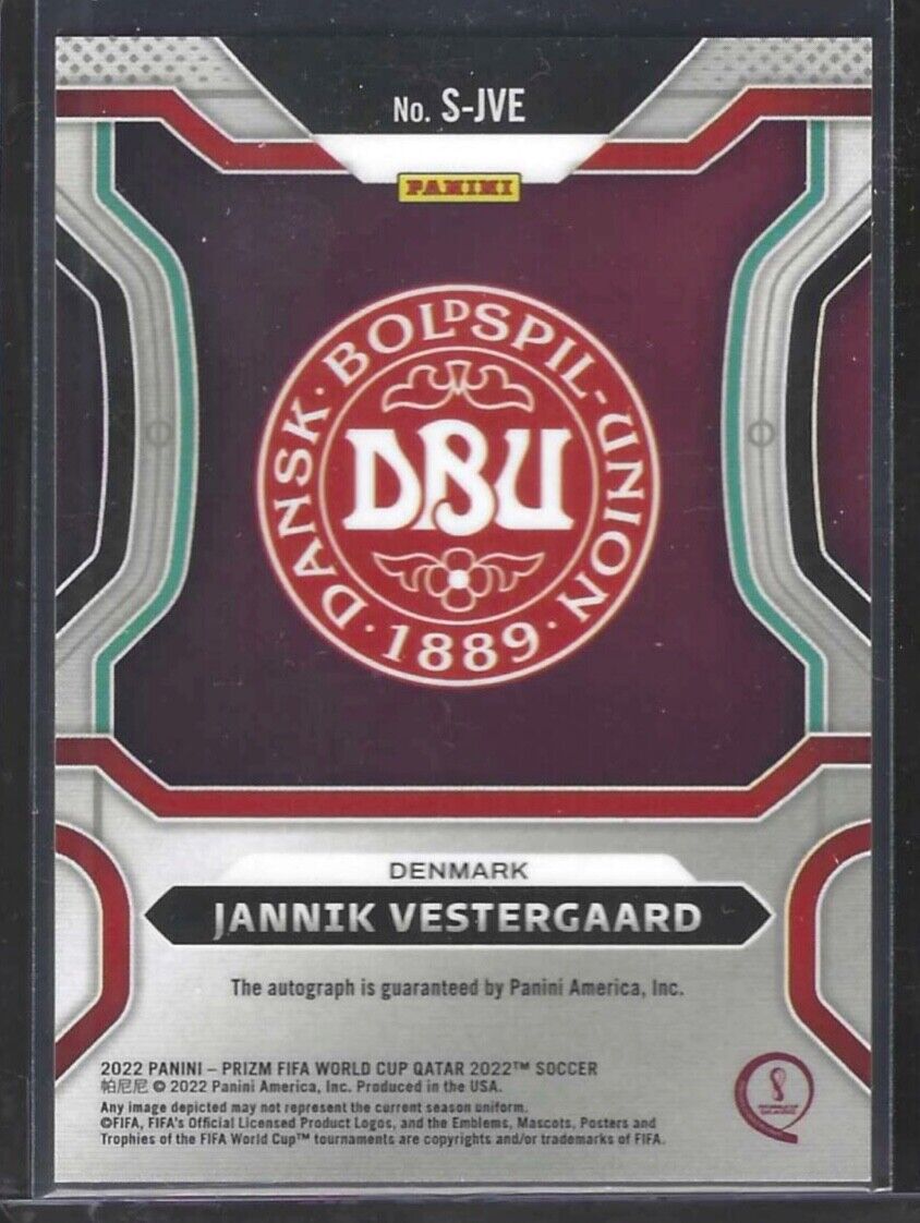JANNIK VESTERGAARD 2021-22 PANINI PRIZM WORLD CUP AUTO #S-JVE