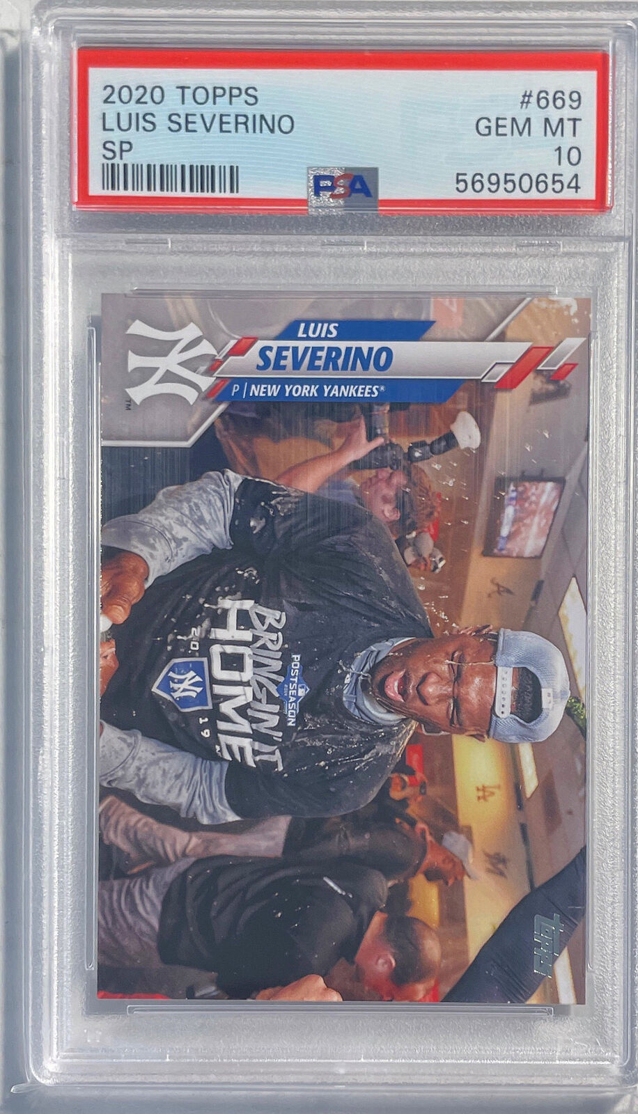 LUIS SEVERINO 2020 TOPPS SP WORLD SERIES PHOTO VARIATION #669 PSA 10 GEM POP 3