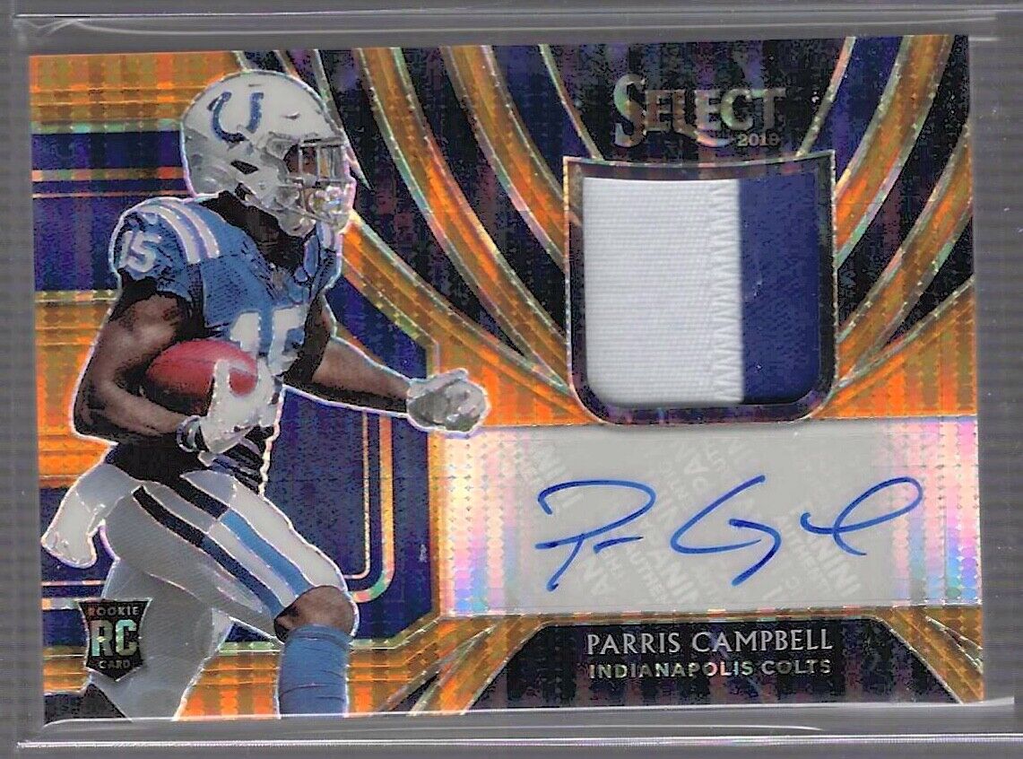PARRIS CAMPBELL 2019 PANINI SELECT ORANGE PULSAR ROOKIE PATCH AUTO RC #D 05/23